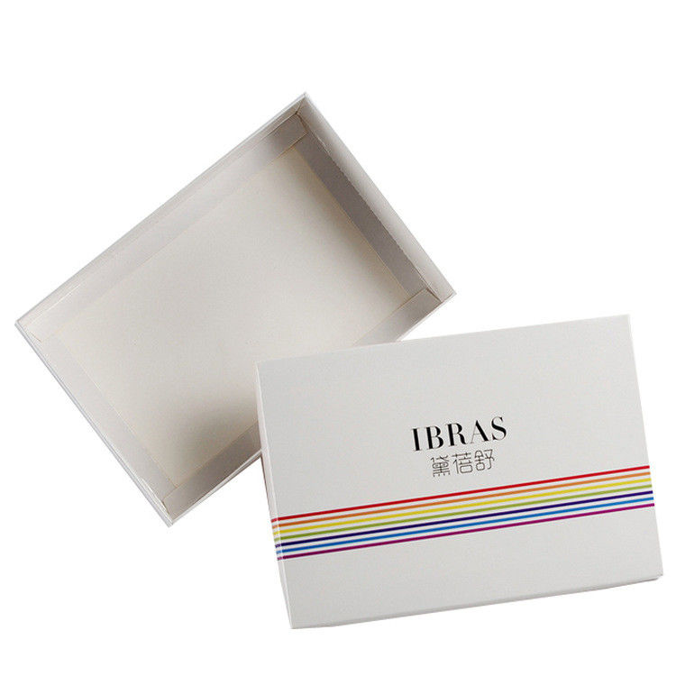 Caja de papel revestida plegable de la caja de embalaje del papel de la bandeja de la tapa del papel de arte para la ropa interior