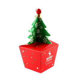 Logotipo de empaquetado de la caja del árbol de las cajas de la Navidad divertida que imprime las pequeñas cajas de regalo